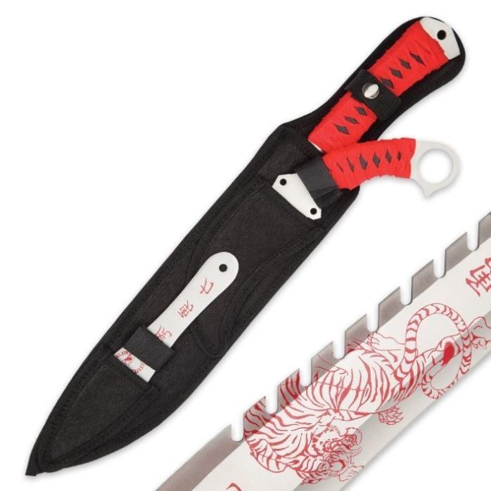 ナーフ対戦セット Tiger Stalker Triple Knife Set With Nylon Belt Sheath For