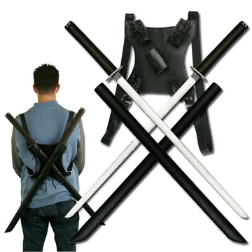 Picture of Twin Ninja Katana Sword Set with Back Strap