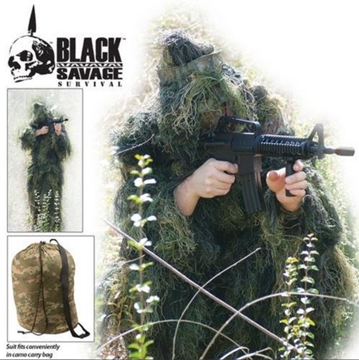 Picture of Black Savage 5 Piece Ghillie Suit