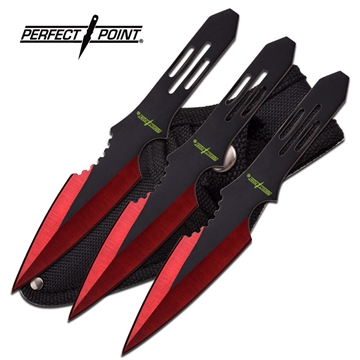 Picture of Perfect Point Typhoon Red Throwing Knife Set