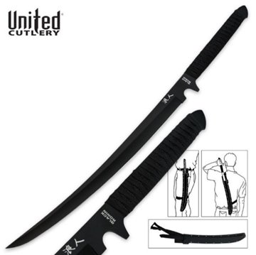 Picture of Black Ronin Samurai Sword with Shoulder Scabbard